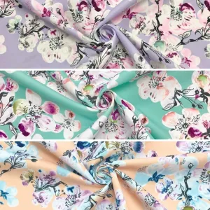 All Over Large and Small Floral Cotton-Touch Polyester Fabric