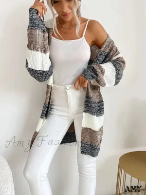 Amy Fashion - V-neck Knitted Sweater Fashion Warm Holiday Cardigan