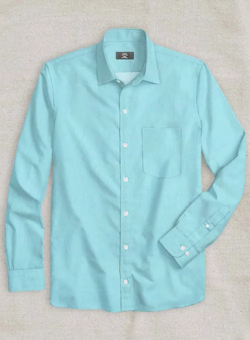 Aqua Blue Luxury Twill Shirt