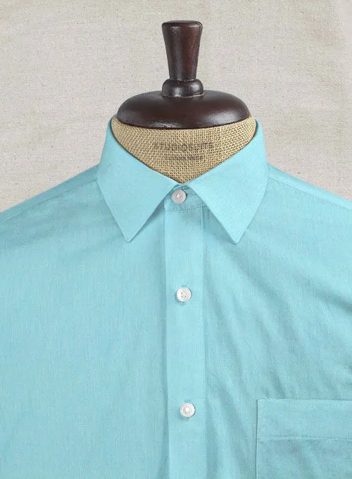 Aqua Blue Luxury Twill Shirt