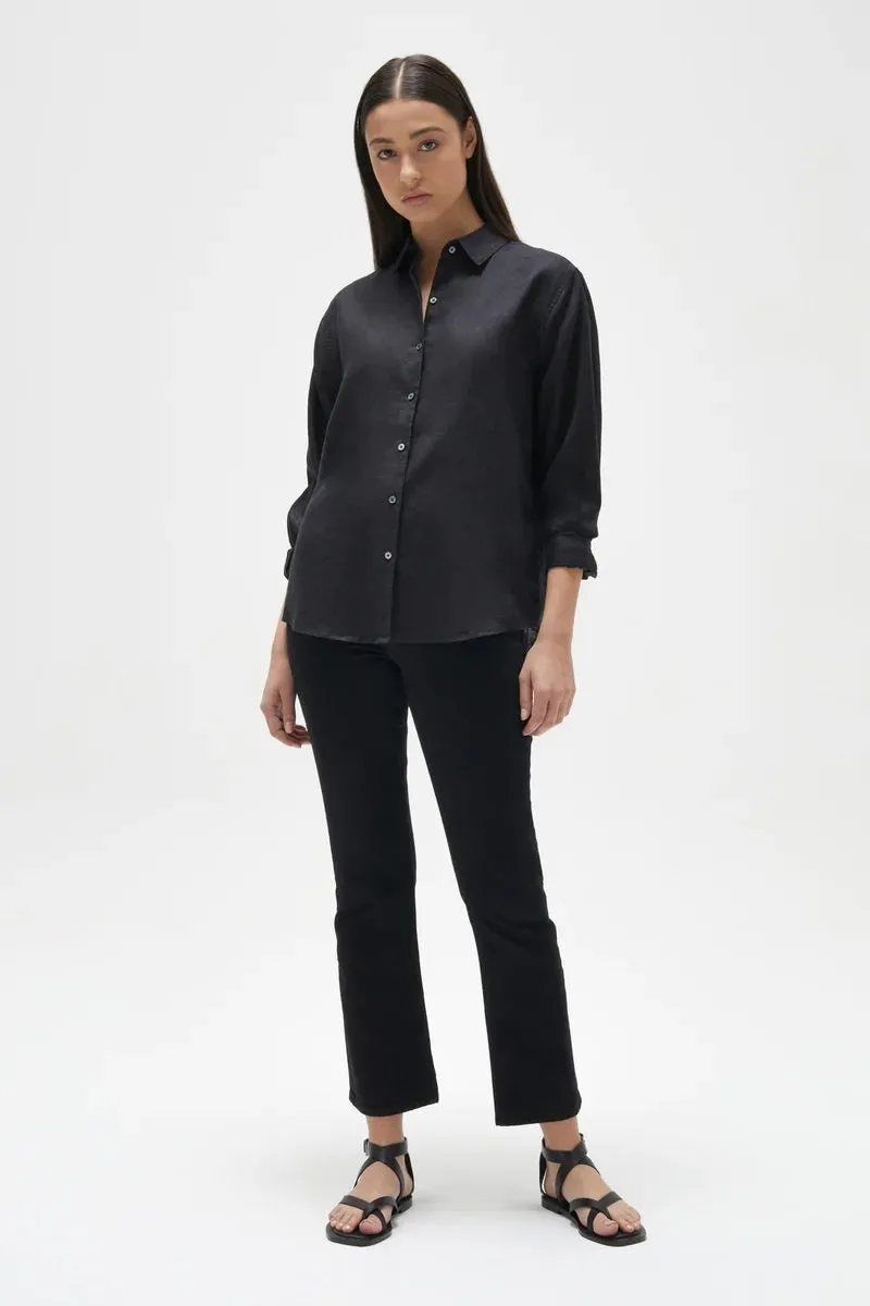 Assembly Label - Xander Linen Shirt - Black