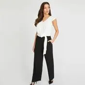 Black and Ivory Two Tone Jumpsuit