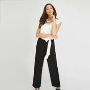 Black and Ivory Two Tone Jumpsuit