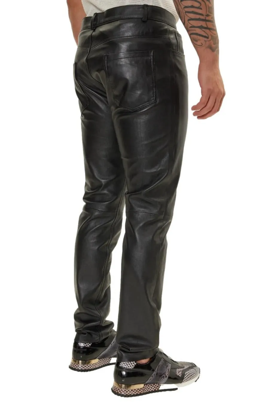 Black Mens Leather Pants