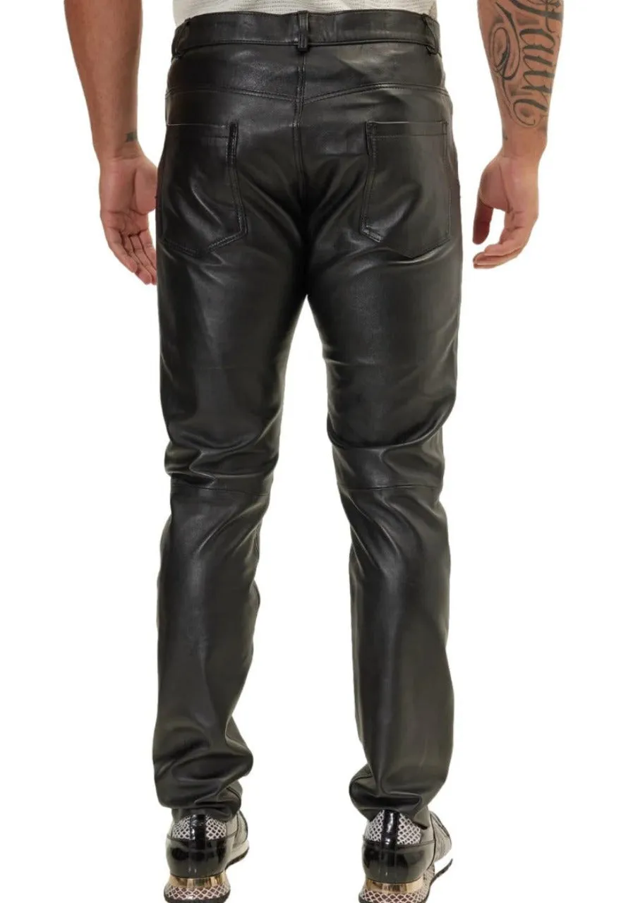 Black Mens Leather Pants