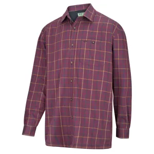 Bramble Micro-Fleece Lined Shirt - Wine Check by Hoggs of Fife