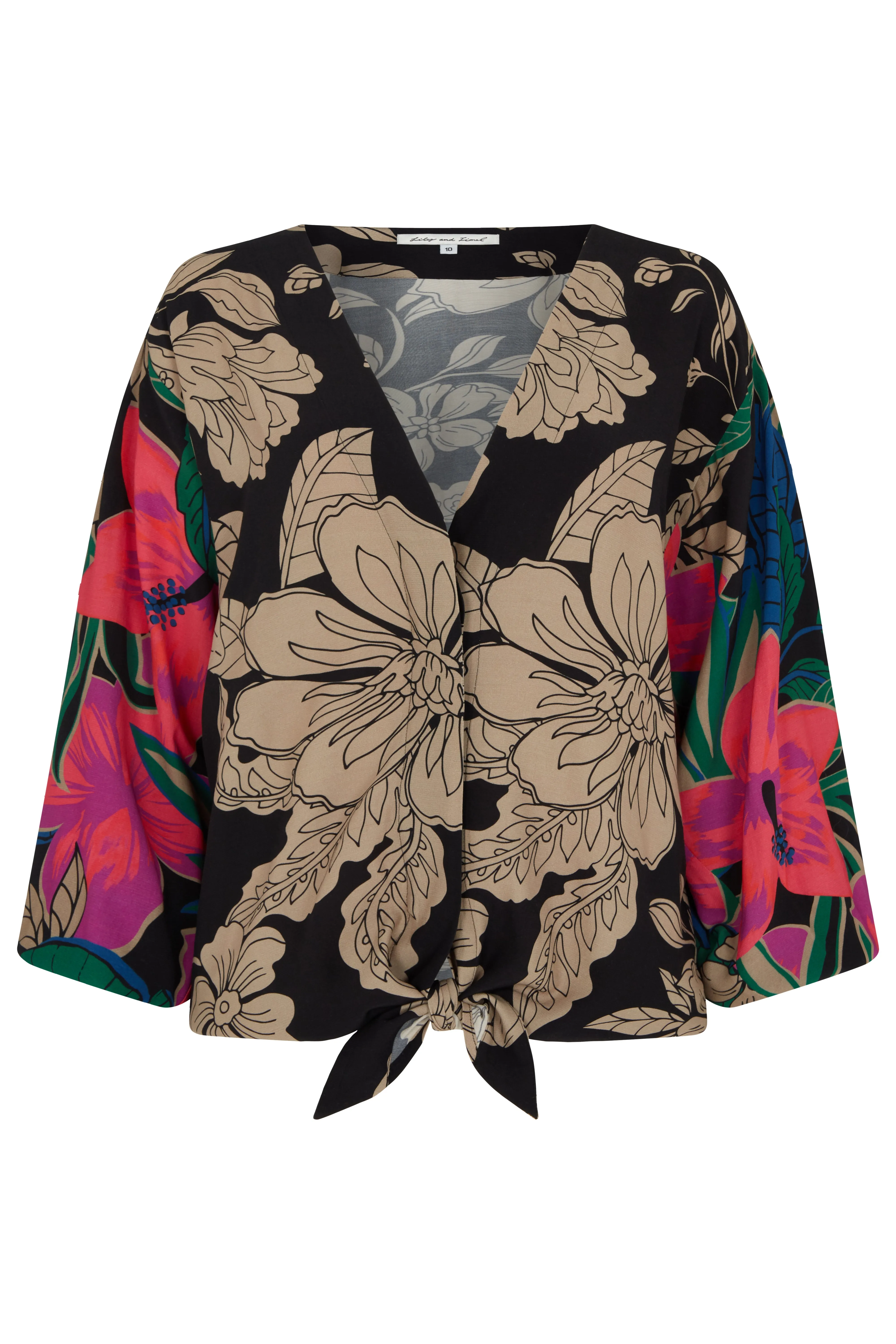 Celeste V-Neck Floral Printed Blouse In Multi