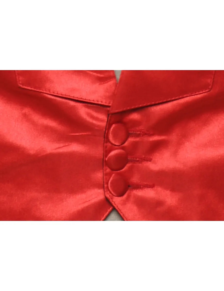 Classic Red Shiny Waistcoat - M