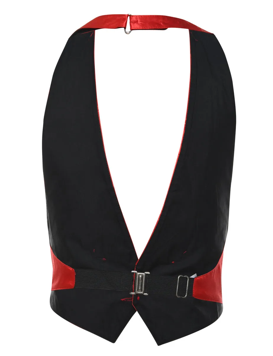 Classic Red Shiny Waistcoat - M