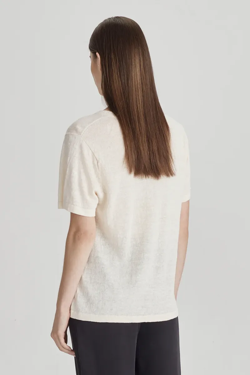 Commoners - Light Linen/Cotton Tee - Cream