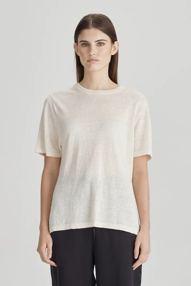 Commoners - Light Linen/Cotton Tee - Cream