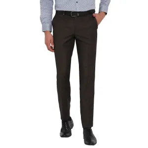 Dark Grey Solid Slim Fit Trouser