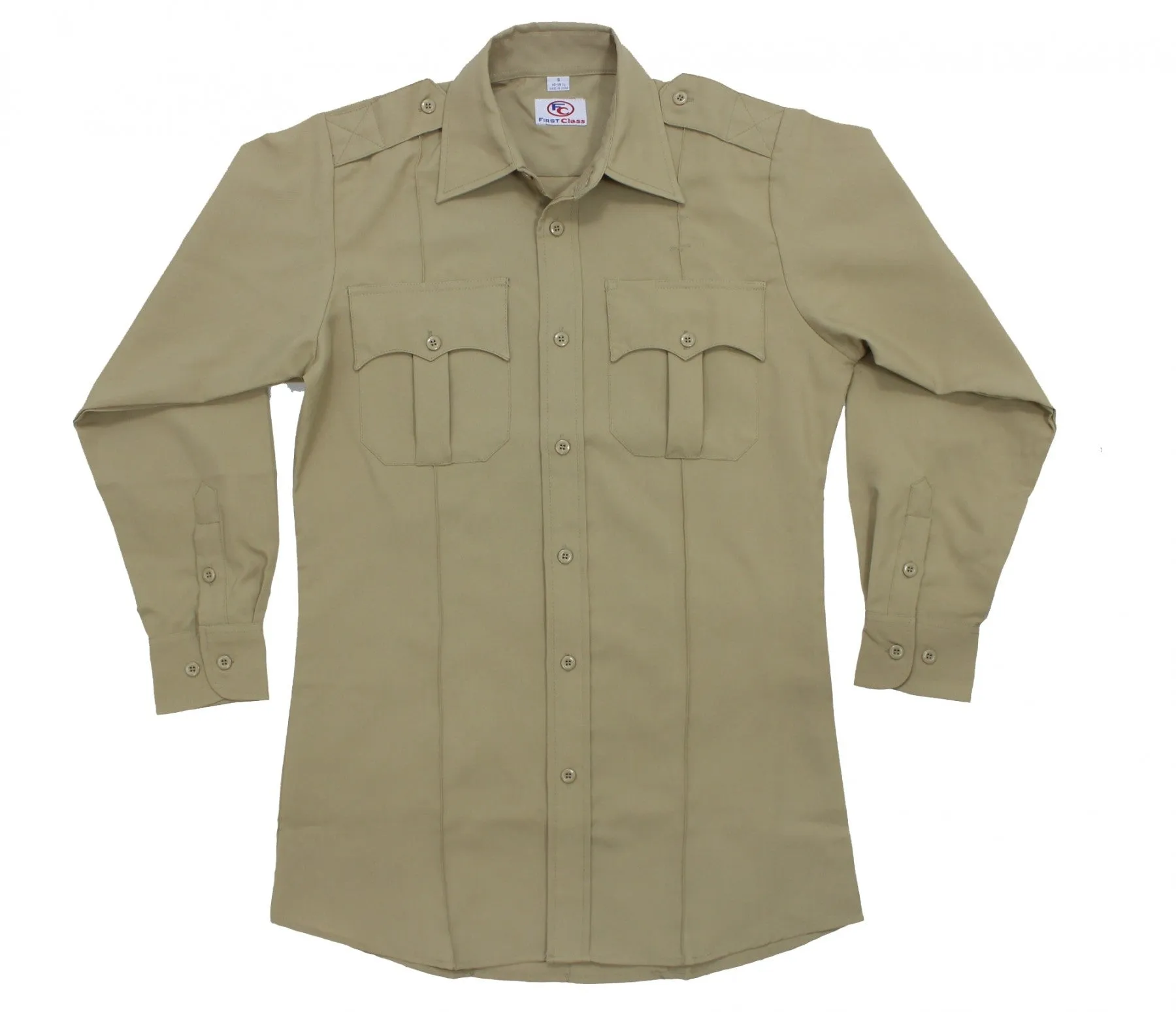 First Class 100% Polyester Long Sleeve Zippered Uniform Shirts