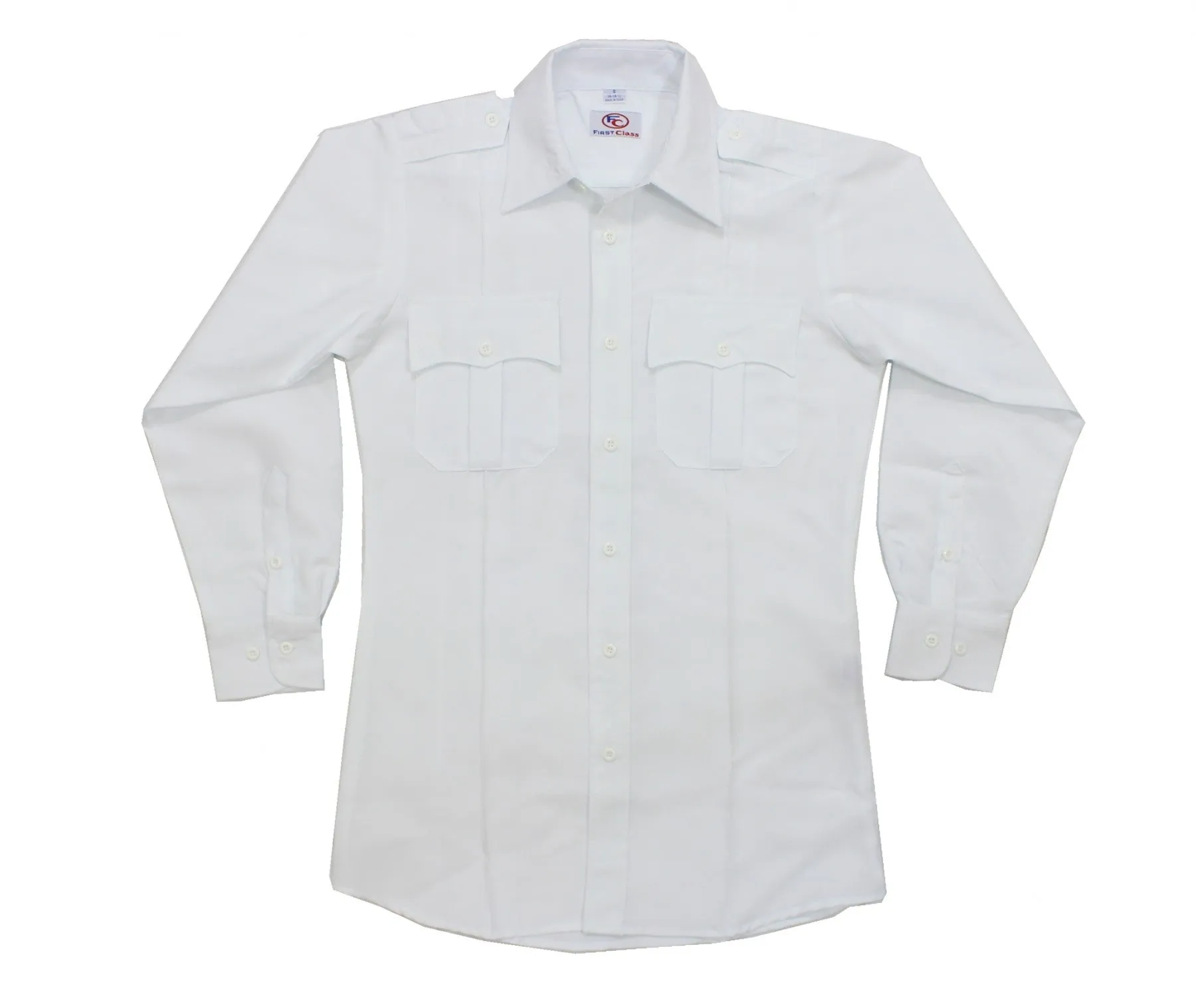 First Class 100% Polyester Long Sleeve Zippered Uniform Shirts