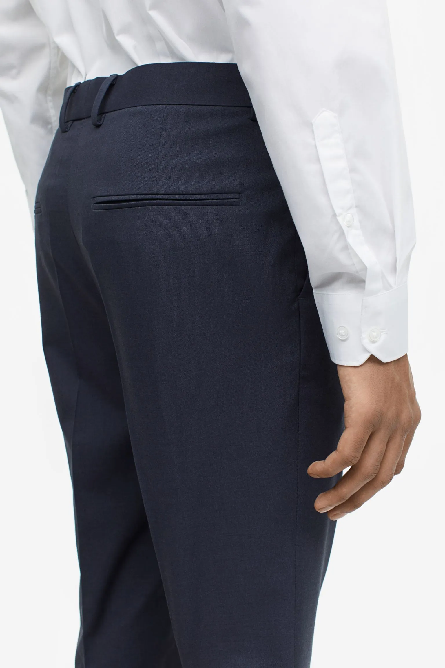 H&M Skinny Fit Suit Pants, navy blue