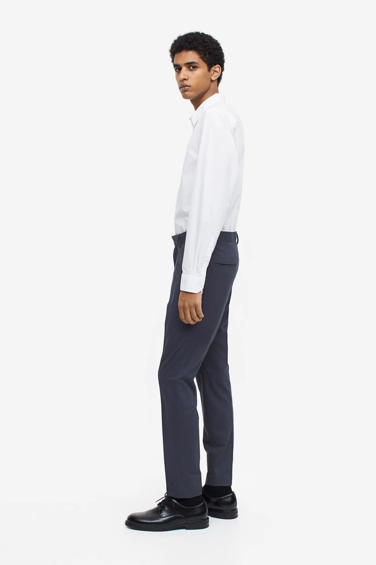 H&M Skinny Fit Suit Pants, navy blue