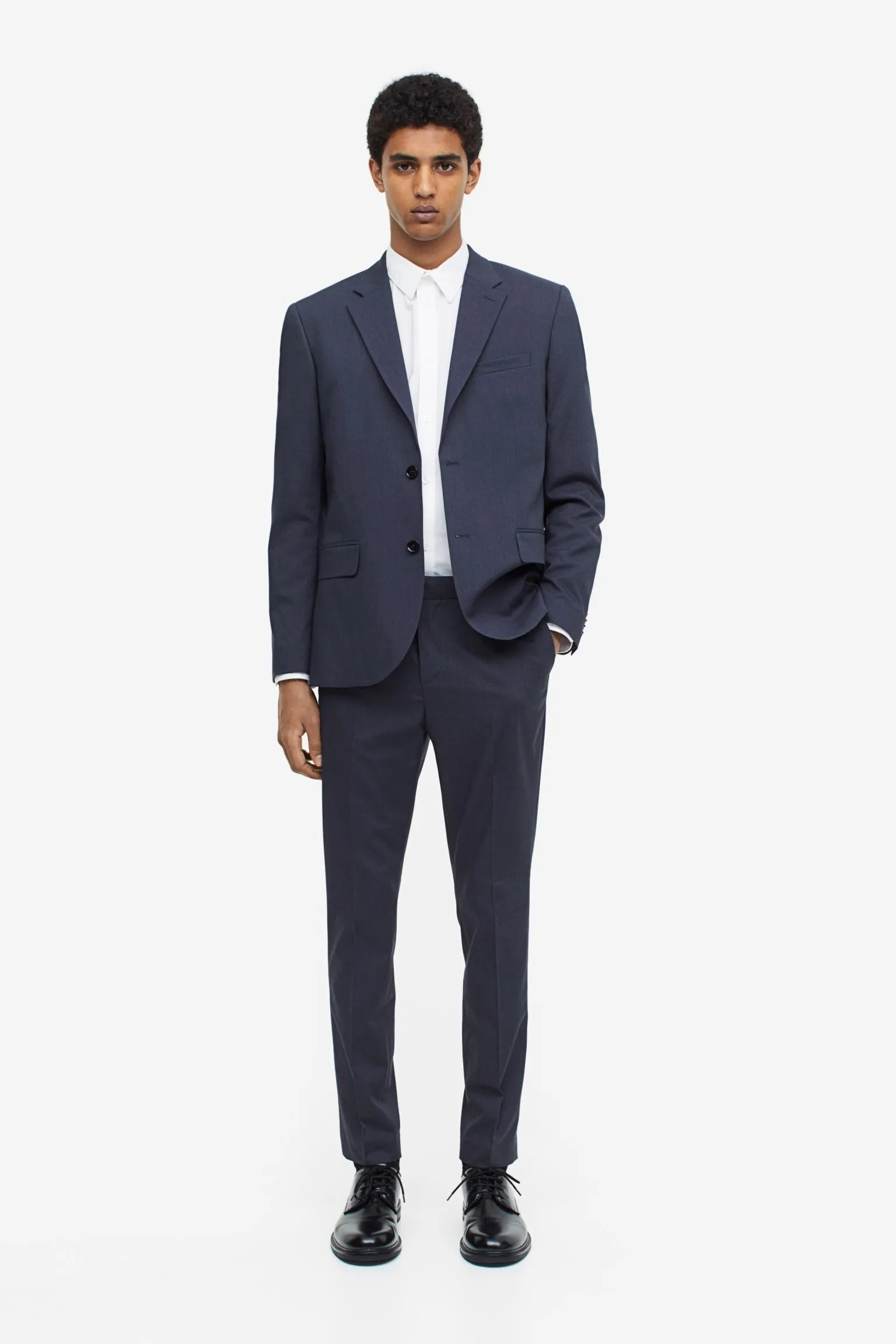 H&M Skinny Fit Suit Pants, navy blue