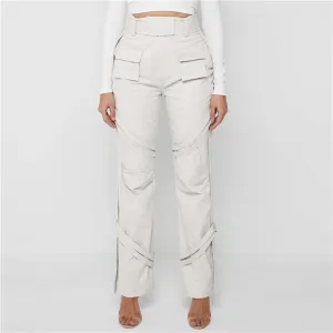 High Waist Straight Casual Lady Pants