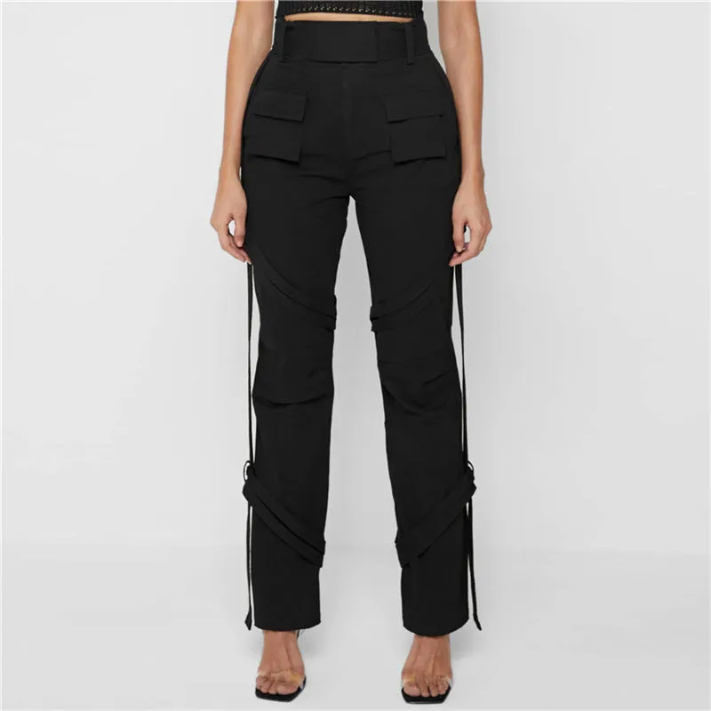 High Waist Straight Casual Lady Pants