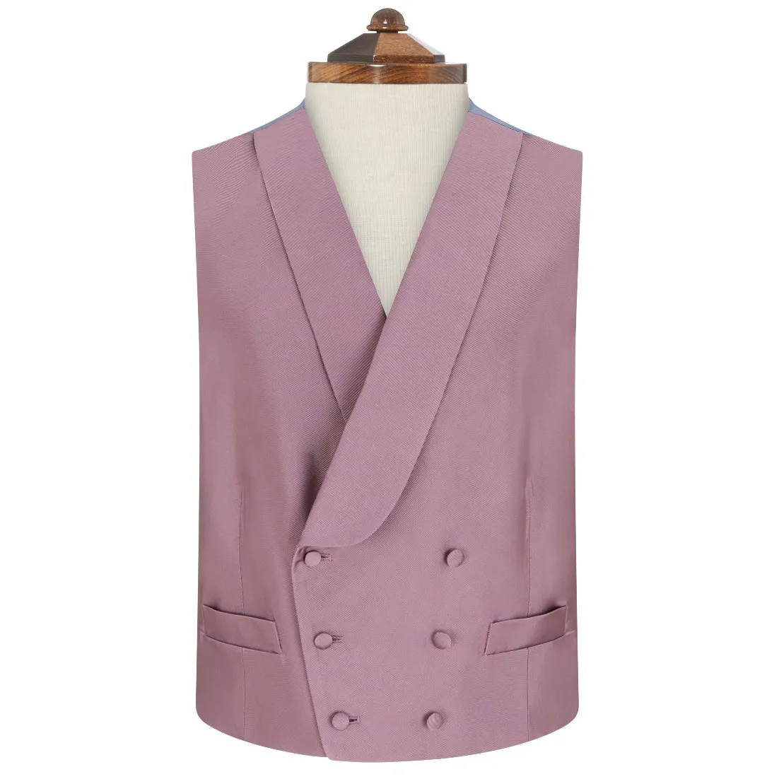 Hudson Dark Pink Grosgrain Silk and Cotton Waistcoat