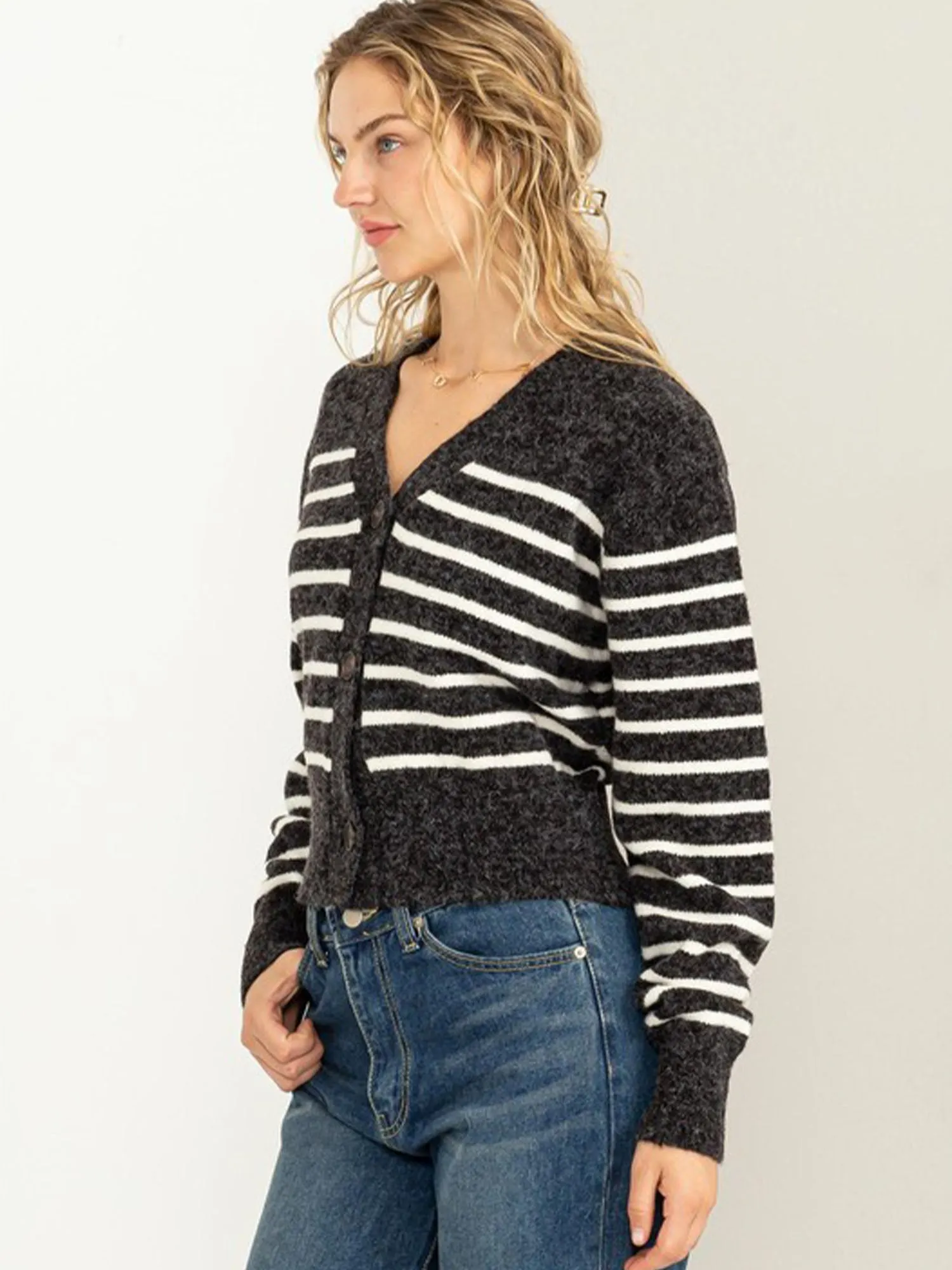 Hyfve V-Neck Striped Cardigan - Brands We Love