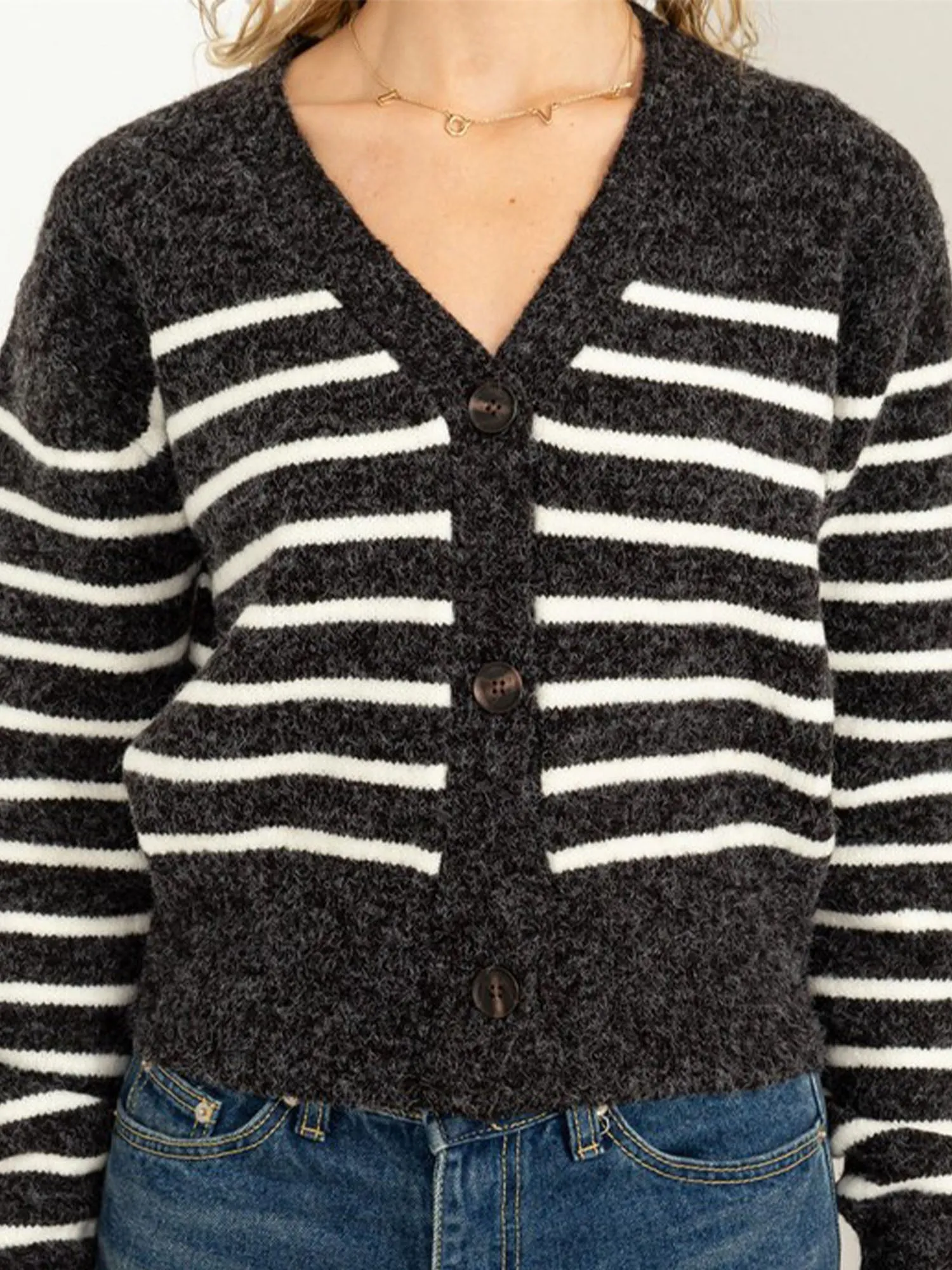 Hyfve V-Neck Striped Cardigan - Brands We Love