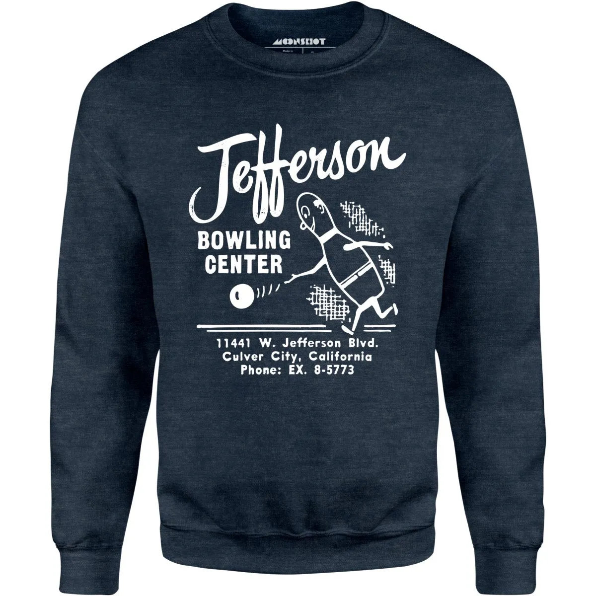 Jefferson Bowling Center - Culver City, CA - Vintage Bowling Alley - Unisex Sweatshirt