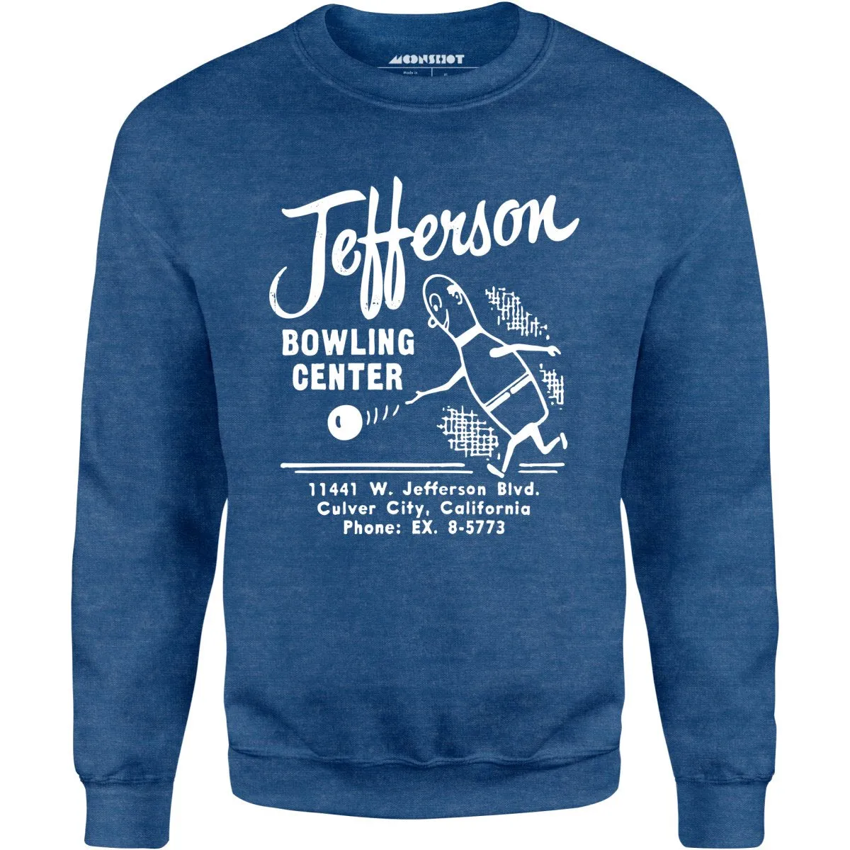 Jefferson Bowling Center - Culver City, CA - Vintage Bowling Alley - Unisex Sweatshirt