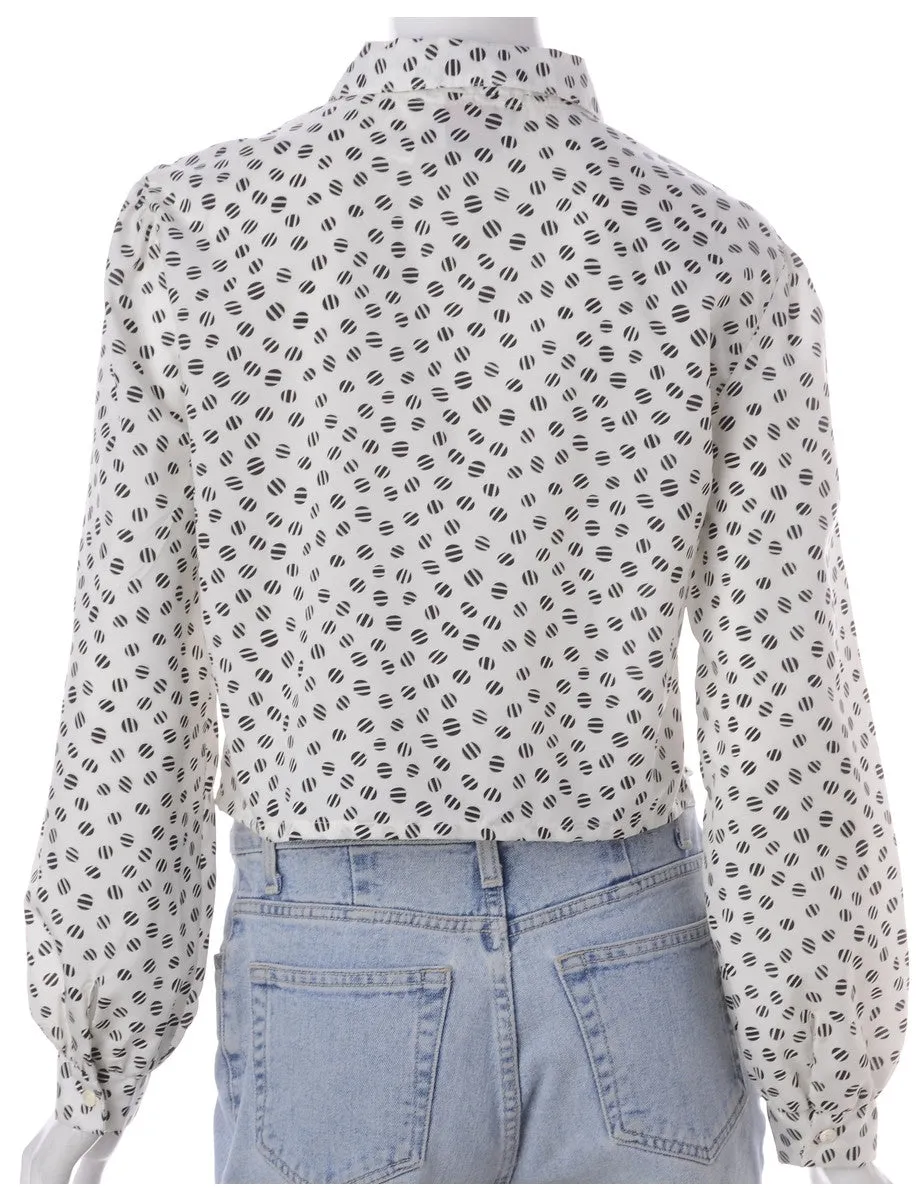 Label Claire Cropped Long Sleeve Printed Shirt