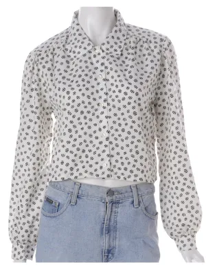 Label Claire Cropped Long Sleeve Printed Shirt