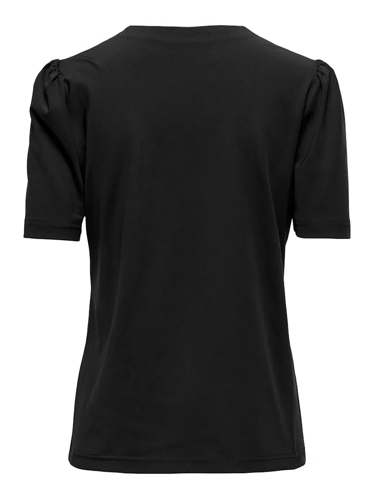 Lanie V-Neck Top - Black