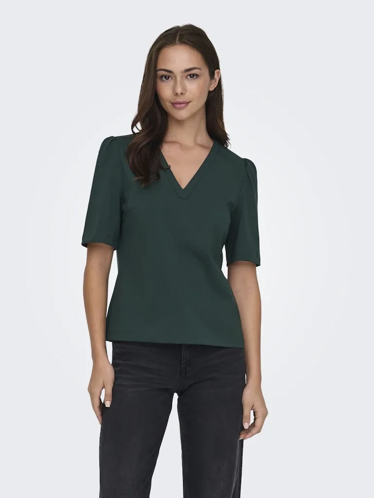 Lanie V-Neck Top - Scarab