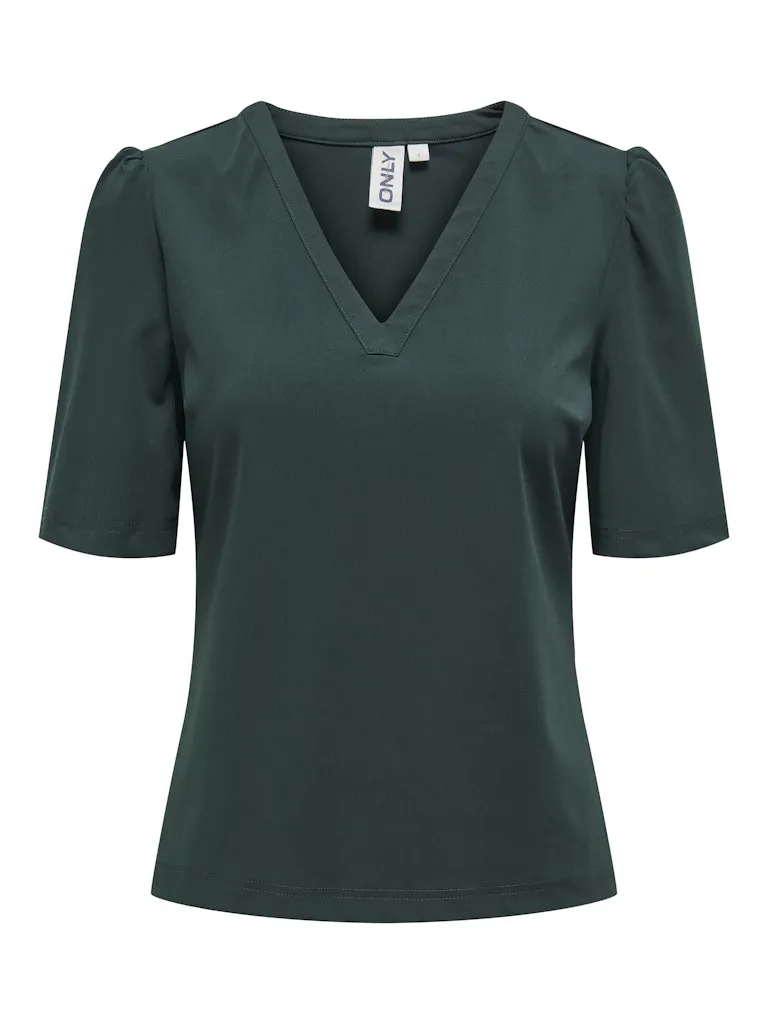 Lanie V-Neck Top - Scarab