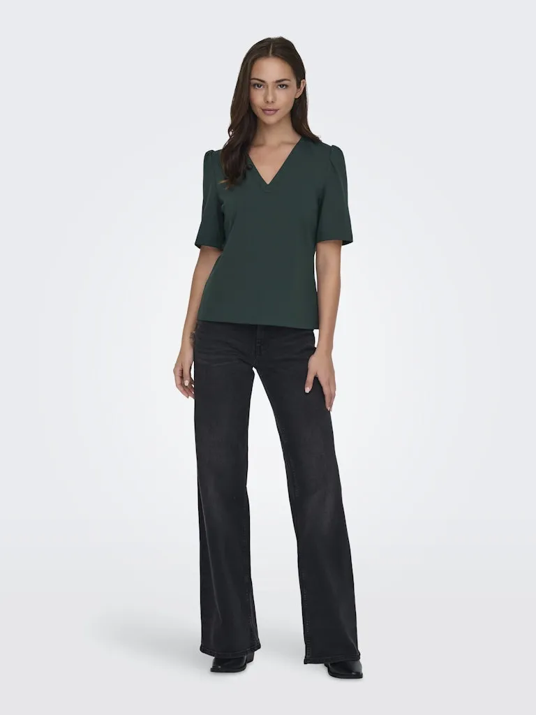 Lanie V-Neck Top - Scarab