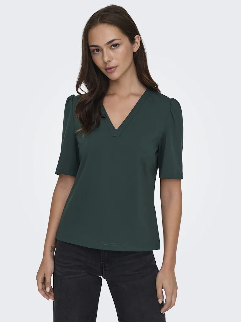 Lanie V-Neck Top - Scarab