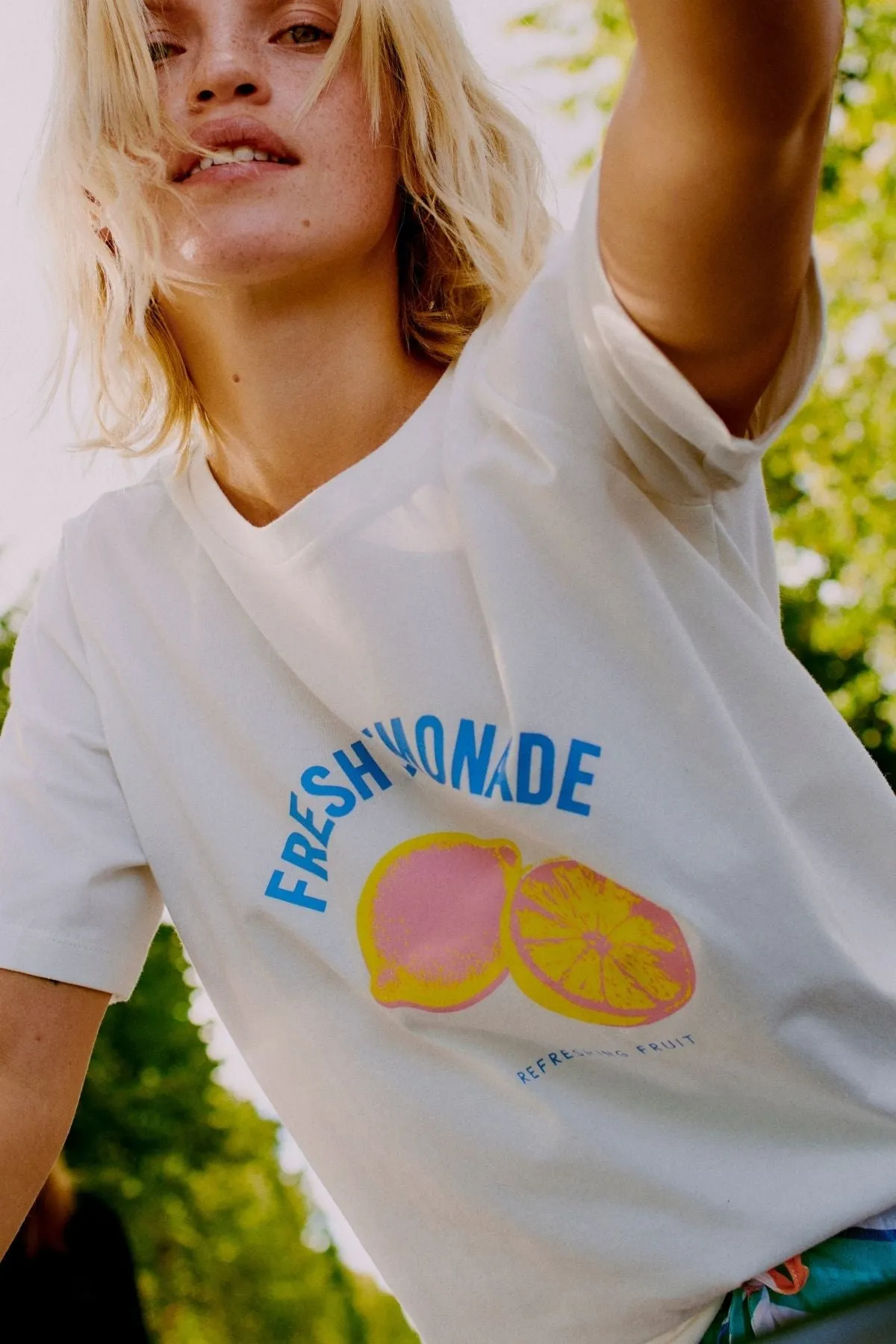 Lemonade Printed White Cotton T-Shirt