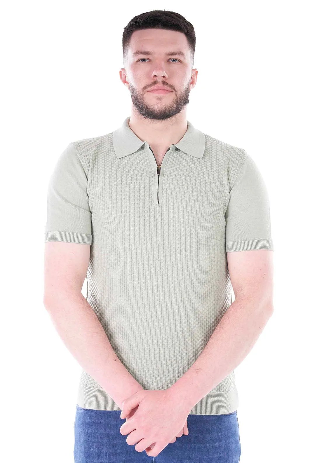 Lexis Short Sleeve Polo Knit - Sage