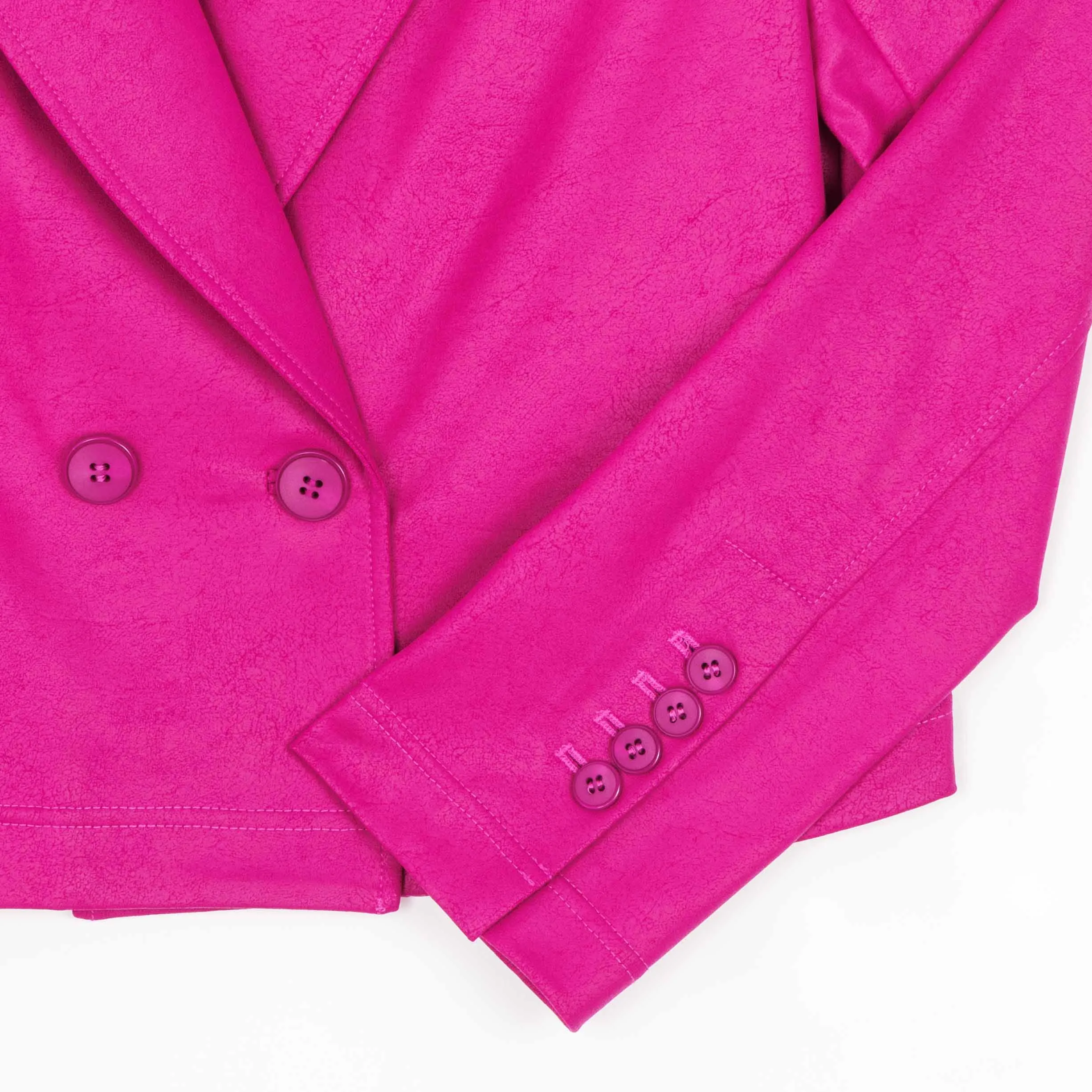 Liquid Leather™ Cropped Tuxedo Blazer - Magenta - Limited Sizes!