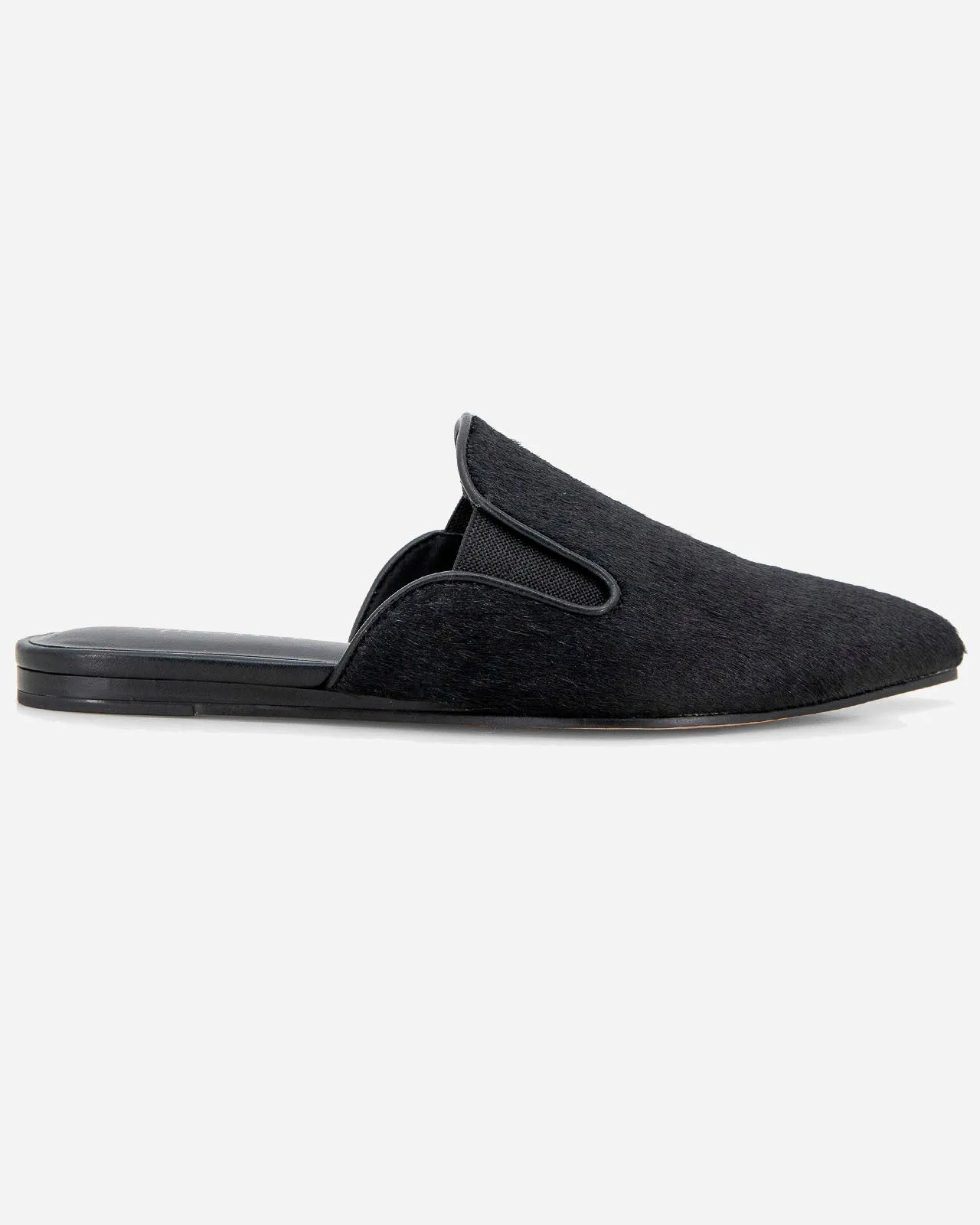 Liza Black Pony Hair Mule