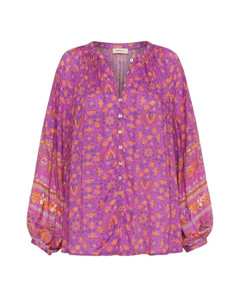 Madame Peacock Blouse Boysenberry