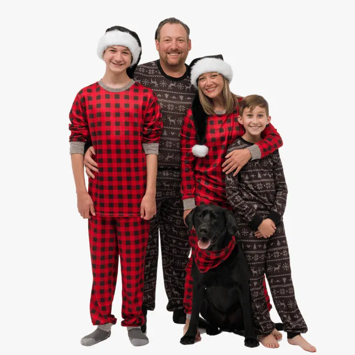 Men’s Jogger Pajama Set - Red Buffalo