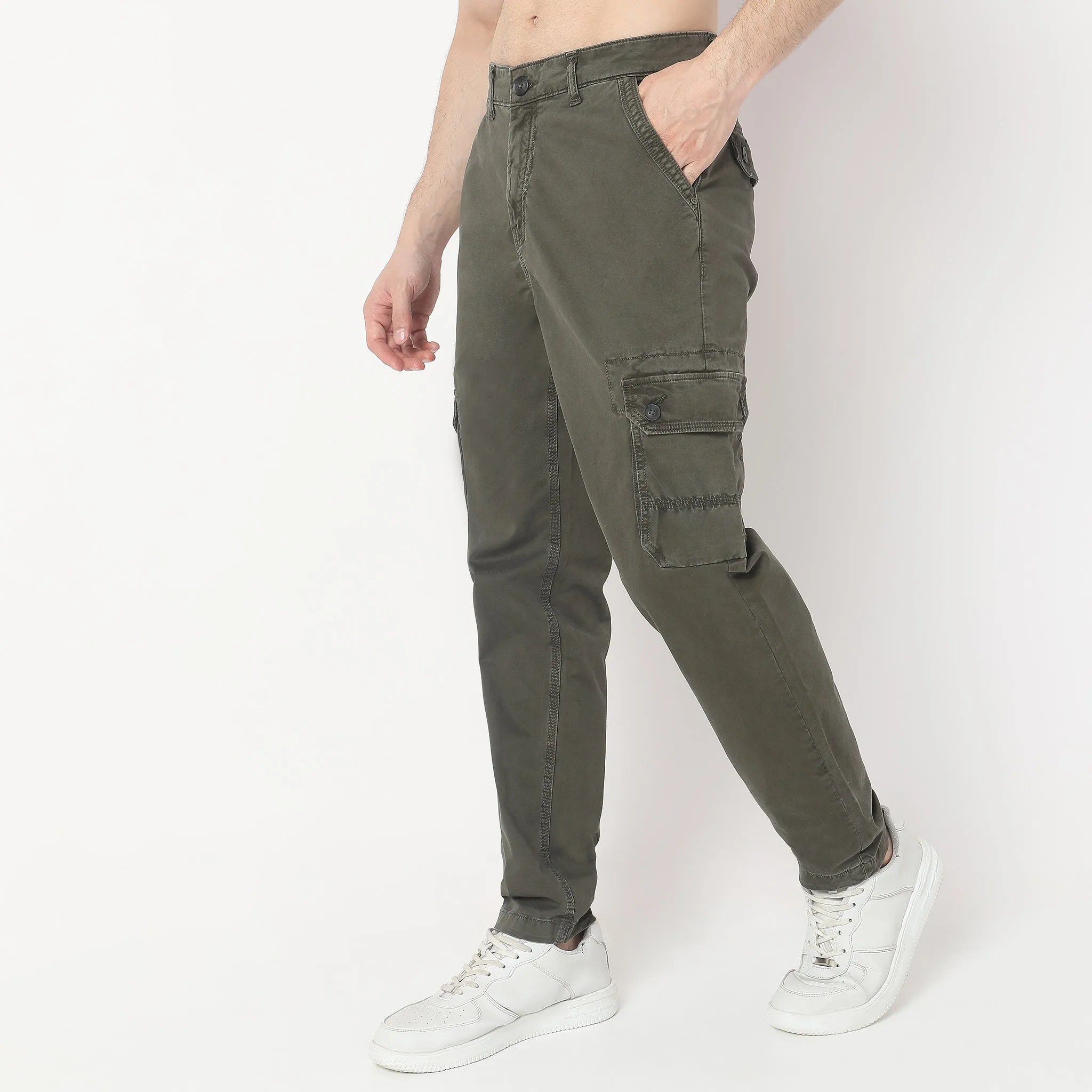 Modern Explorer - Cargo Pants - Cotton with E-Fast Stretch - Mid Rise Regular Fit