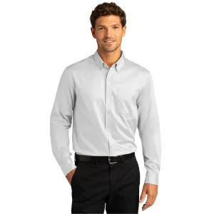 Port Authority® Long Sleeve SuperPro React™ Twill Shirt - White