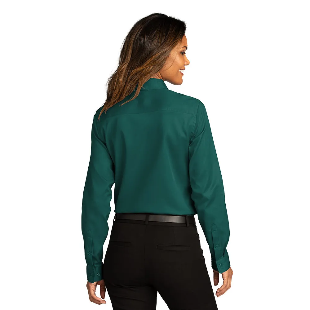 Port Authority® Women's Long Sleeve SuperPro React ™ Twill Shirt - Marine Green