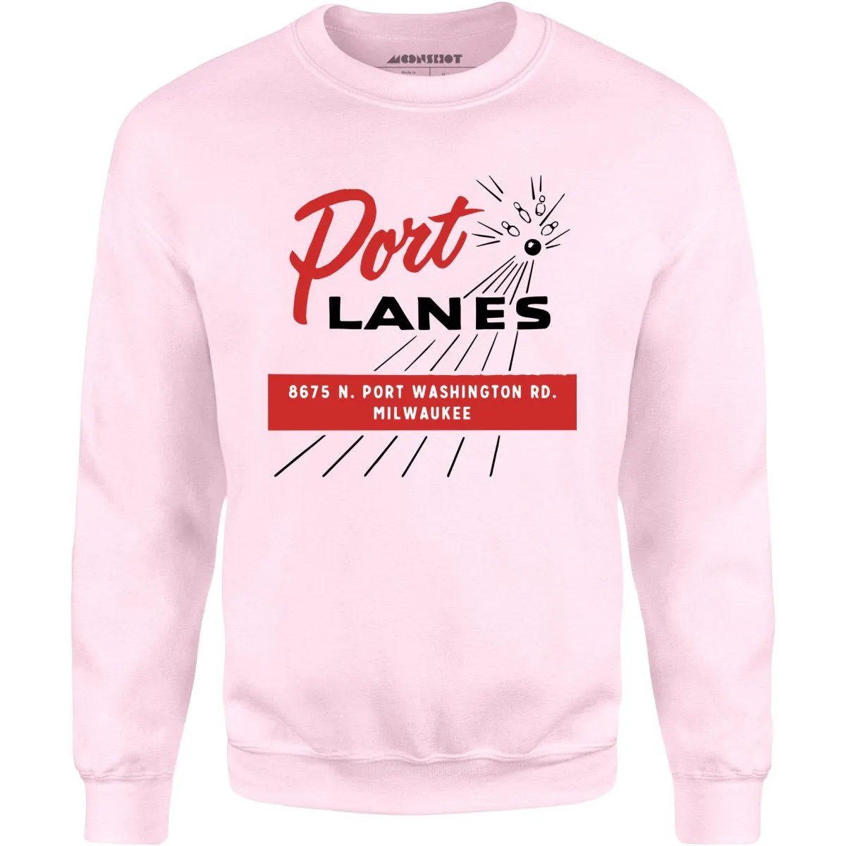 Port Lanes - Milwaukee, WI - Vintage Bowling Alley - Unisex Sweatshirt