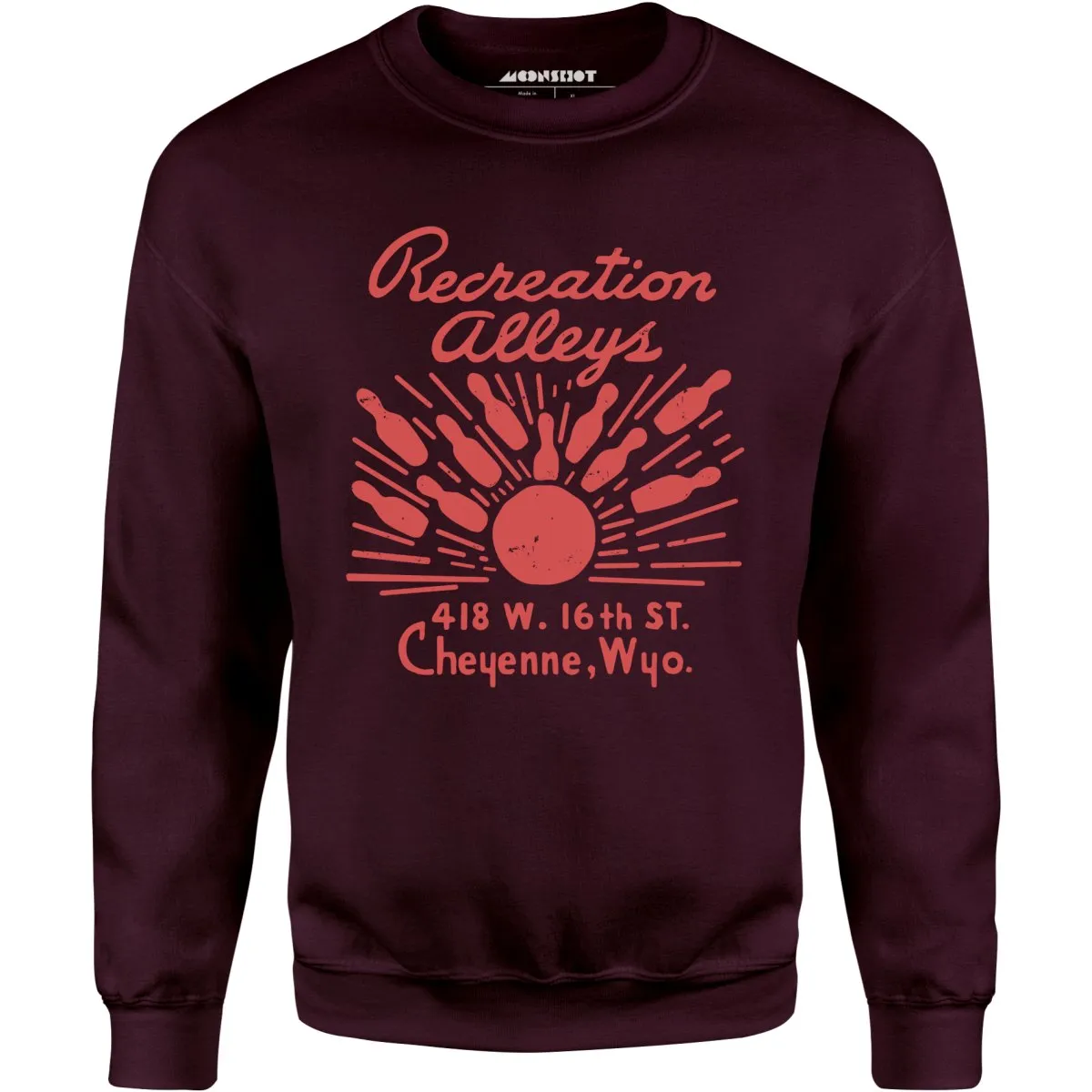 Recreation Alleys - Cheyenne, WY - Vintage Bowling Alley - Unisex Sweatshirt