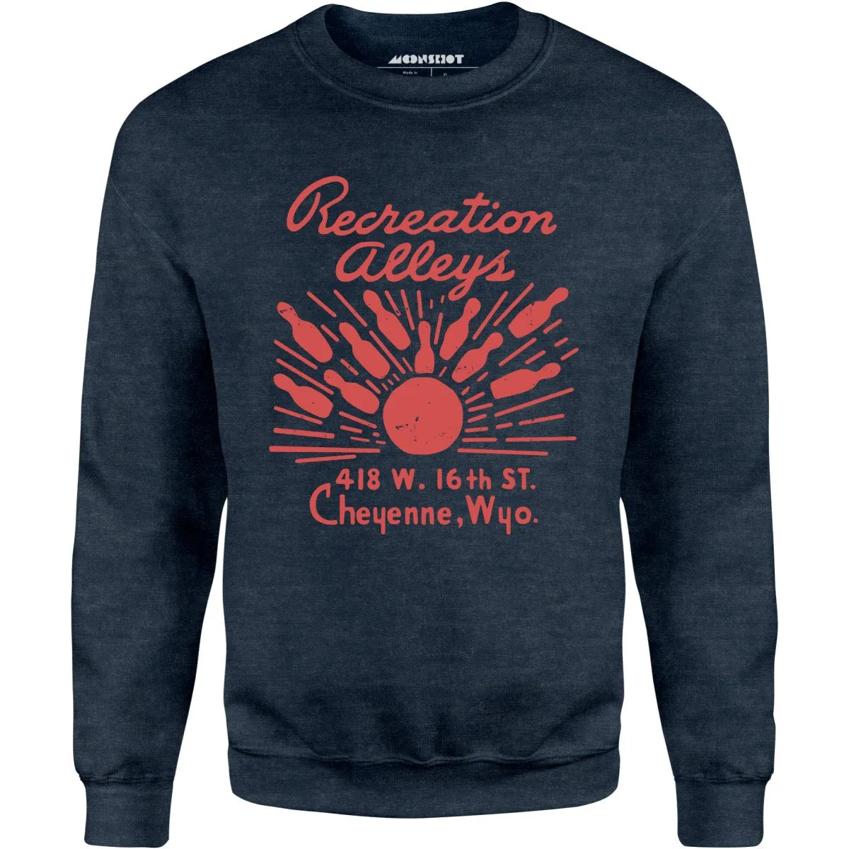 Recreation Alleys - Cheyenne, WY - Vintage Bowling Alley - Unisex Sweatshirt