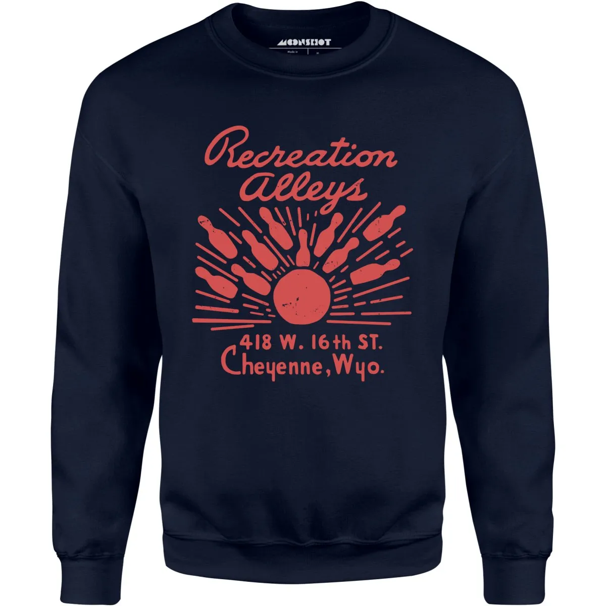 Recreation Alleys - Cheyenne, WY - Vintage Bowling Alley - Unisex Sweatshirt