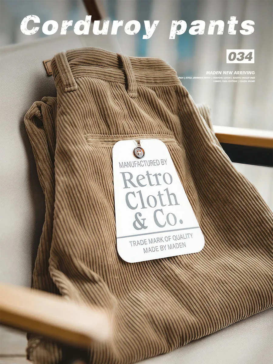 Relaxed Fit Corduroy Casual Pants