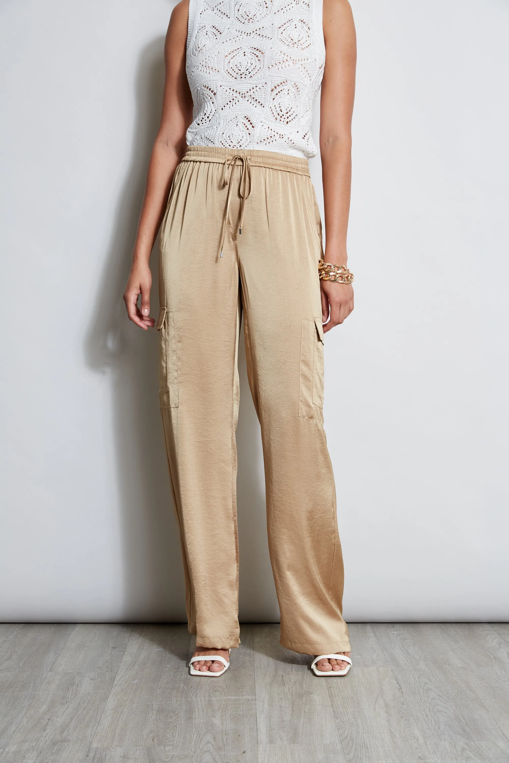 Relaxed Satin Cargo Pant